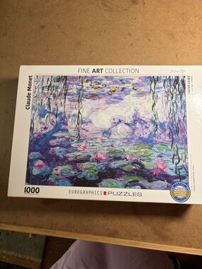 🧩 1000 piece Factory Sealed Eurographics Claude Monet Fine Art “Water Lilies”.